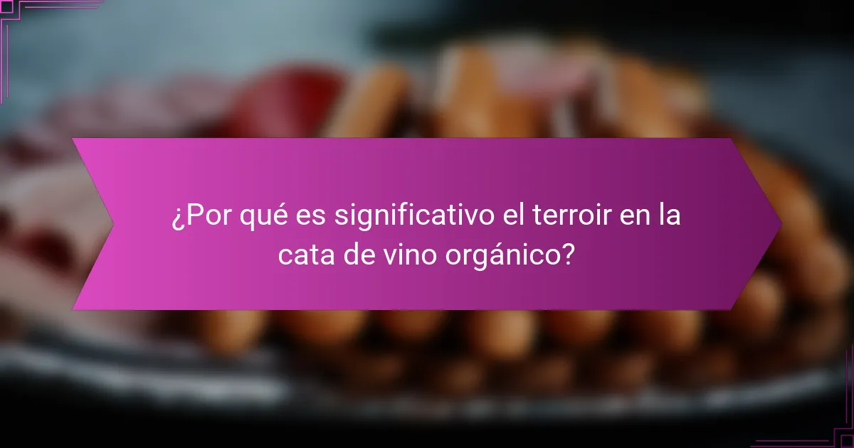 ¿Por qué es significativo el terroir en la cata de vino orgánico?