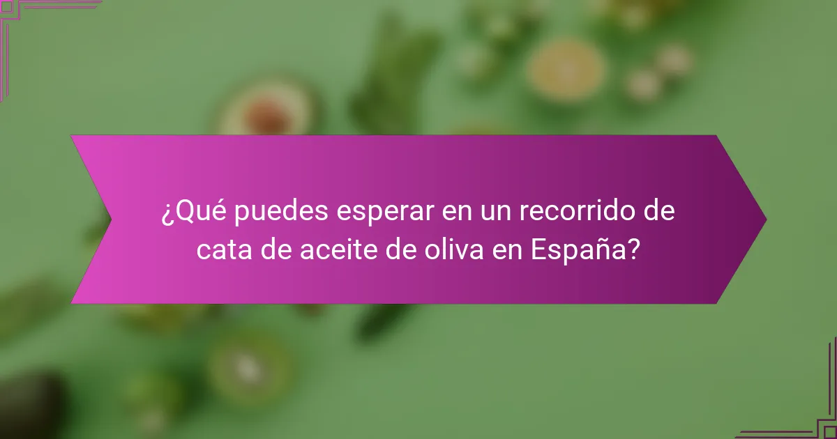 ¿Qué puedes esperar en un recorrido de cata de aceite de oliva en España?
